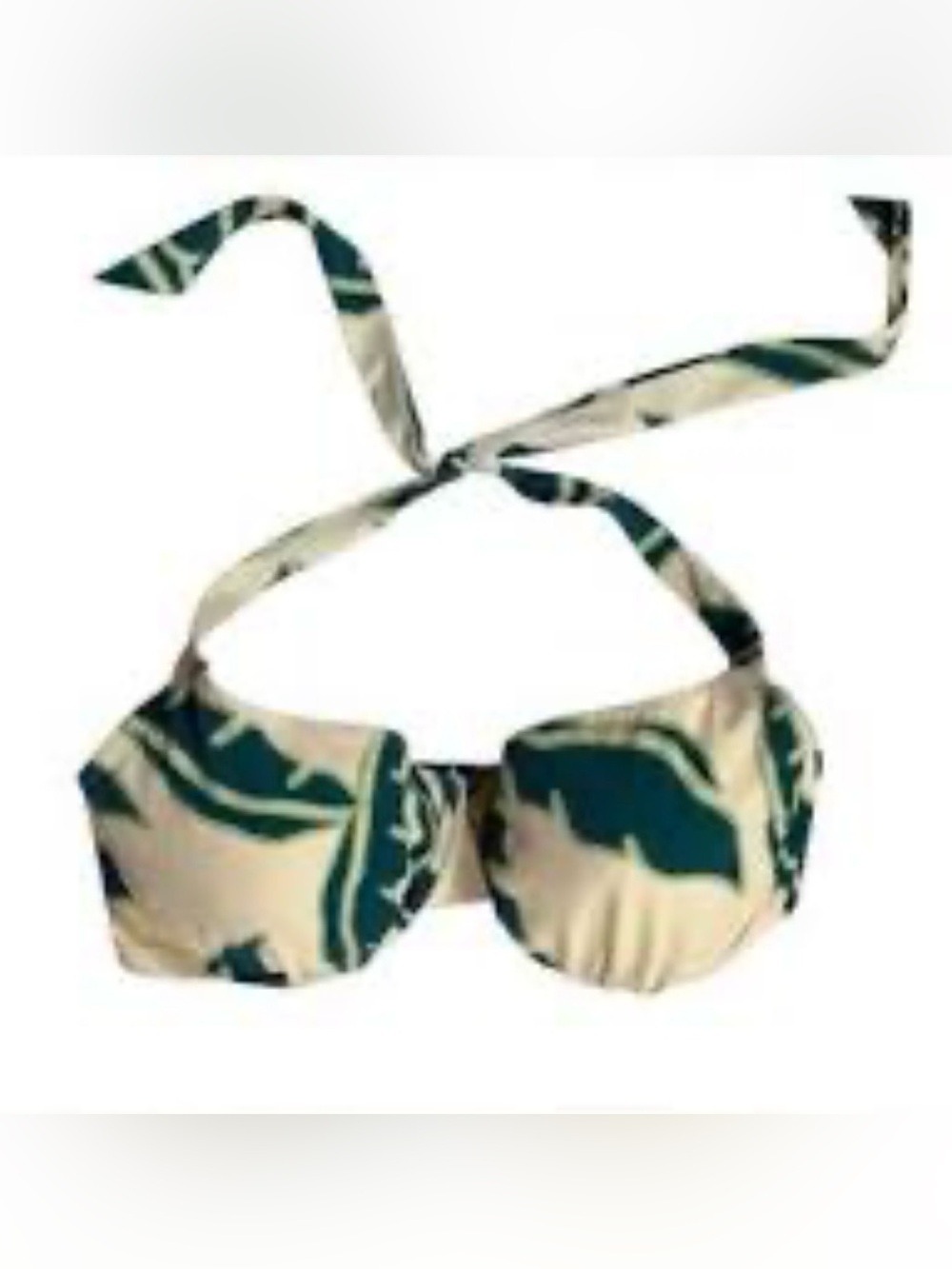 Shade & Shore White and Green Bikini Top – Size 34B – NWT